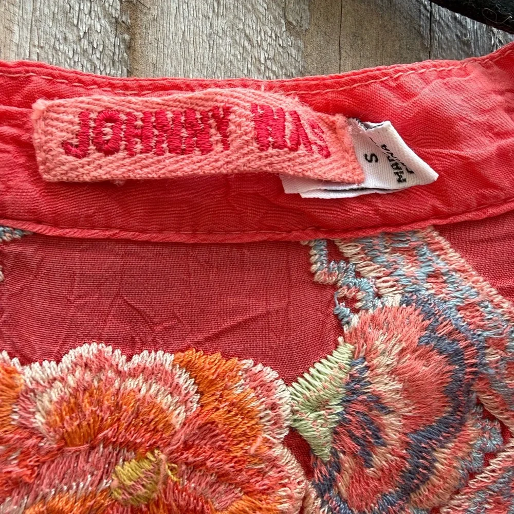 Johnny Was size small bright coral tunic beautiful - Picture 7 of 11